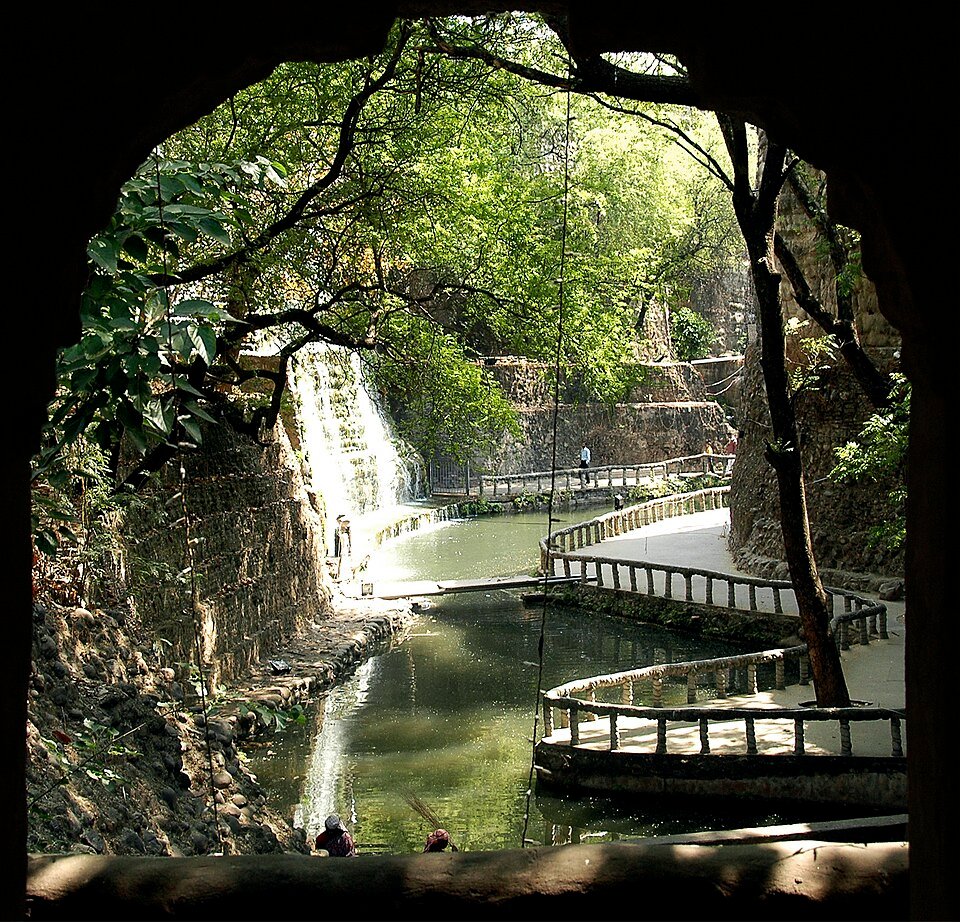 A waterfall inside the Rock Garden, Chandigarh